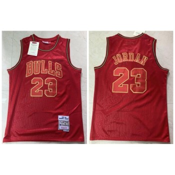 Men's Chicago Bulls #23 Michael Jordan Red 2020 CNY Swingman Throwback Stitched Jersey Men's Chicago Bulls #23 Michael Jordan Red 2020 CNY Swingman Throwback Stitched Jersey