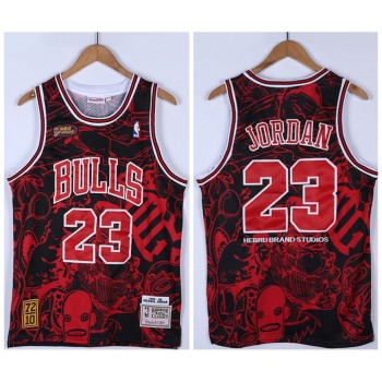 Men's Chicago Bulls #23 Michael Jordan Red/Black 1995-96 Throwback Stitched Jersey Men's Chicago Bulls #23 Michael Jordan Red/Black 1995-96 Throwback Stitched Jersey