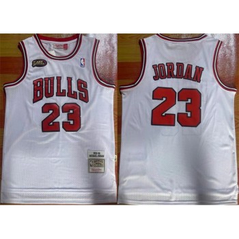 Men's Chicago Bulls #23 Michael Jordan White 1997-98 NBA Finals Stitched Jersey Men's Chicago Bulls #23 Michael Jordan White 1997-98 NBA Finals Stitched Jersey
