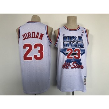 Men's Chicago Bulls #23 Michael Jordan White All-star Throwback Stitched Jersey Men's Chicago Bulls #23 Michael Jordan White All-star Throwback Stitched Jersey