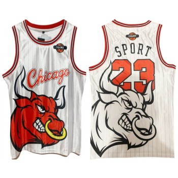 Men's Chicago Bulls #23 Michael Jordan White Print Basketball Jersey Men's Chicago Bulls #23 Michael Jordan White Print Basketball Jersey