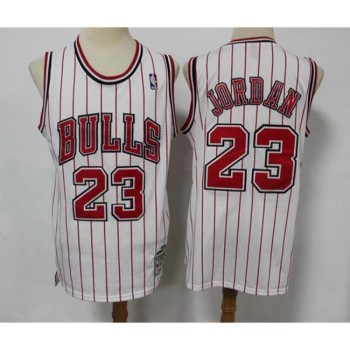 Men's Chicago Bulls #23 Michael Jordan white red stripes 1996-97 throwback Stitched Jersey Men's Chicago Bulls #23 Michael Jordan white red stripes 1996-97 throwback Stitched Jersey