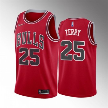 Men's Chicago Bulls #25 Dalen Terry Red 75th Anniversary Stitched Basketball Jersey Men's Chicago Bulls #25 Dalen Terry Red 75th Anniversary Stitched Basketball Jersey