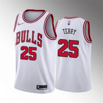 Men's Chicago Bulls #25 Dalen Terry White 75th Anniversary Stitched Basketball Jersey Men's Chicago Bulls #25 Dalen Terry White 75th Anniversary Stitched Basketball Jersey