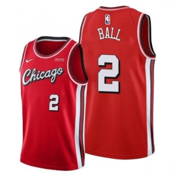 Men's Chicago Bulls #2 Lonzo Ball Red City Edition Swingman Stitched Basketball Jersey Men's Chicago Bulls #2 Lonzo Ball Red City Edition Swingman Stitched Basketball Jersey