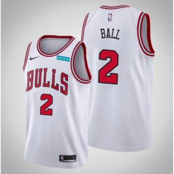 Men's Chicago Bulls #2 Lonzo Ball White Stitched Basketball Jersey Men's Chicago Bulls #2 Lonzo Ball White Stitched Basketball Jersey