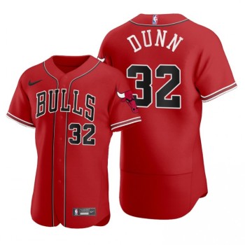 Men's Chicago Bulls #32 Kris Dunn 2020 Red NBA X MLB Crossover Edition Stitched Jersey Men's Chicago Bulls #32 Kris Dunn 2020 Red NBA X MLB Crossover Edition Stitched Jersey