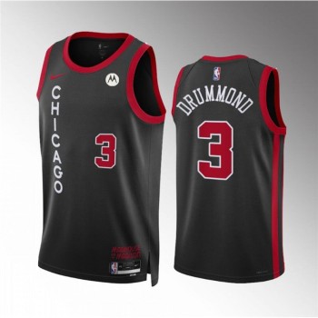 Men's Chicago Bulls #3 Andre Drummond Black 2023/24 City Edition Stitched Basketball Jersey Men's Chicago Bulls #3 Andre Drummond Black 2023/24 City Edition Stitched Basketball Jersey
