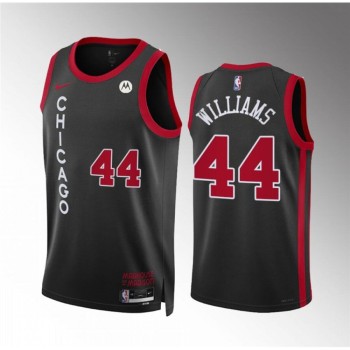 Men's Chicago Bulls #44 Patrick Williams Black 2023/24 City Edition Stitched Basketball Jersey Men's Chicago Bulls #44 Patrick Williams Black 2023/24 City Edition Stitched Basketball Jersey