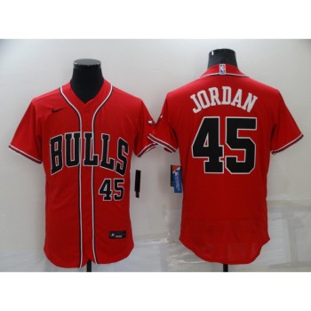 Men's Chicago Bulls #45 Michael Jordan Red Flex Base Stitched Jersey Men's Chicago Bulls #45 Michael Jordan Red Flex Base Stitched Jersey