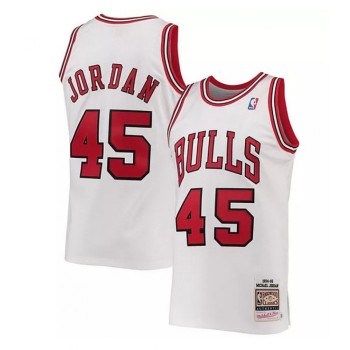Men's Chicago Bulls #45 Michael Jordan White/Red 1994-95 Throwback Stitched Basketball Jersey Men's Chicago Bulls #45 Michael Jordan White/Red 1994-95 Throwback Stitched Basketball Jersey