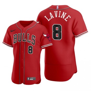 Men's Chicago Bulls #8 Zach LaVine 2020 Red NBA X MLB Crossover Edition Stitched Jersey Men's Chicago Bulls #8 Zach LaVine 2020 Red NBA X MLB Crossover Edition Stitched Jersey