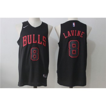 Men's Chicago Bulls #8 Zach LaVine Black Fashion Stitched NBA Jersey Men's Chicago Bulls #8 Zach LaVine Black Fashion Stitched NBA Jersey