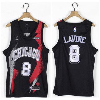 Men's Chicago Bulls #8 Zach LaVine Black Stitched Basketball Jersey Men's Chicago Bulls #8 Zach LaVine Black Stitched Basketball Jersey
