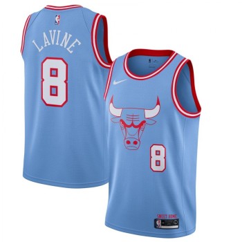 Men's Chicago Bulls #8 Zach LaVine Blue 2019 City Edition Stitched NBA Jersey Men's Chicago Bulls #8 Zach LaVine Blue 2019 City Edition Stitched NBA Jersey