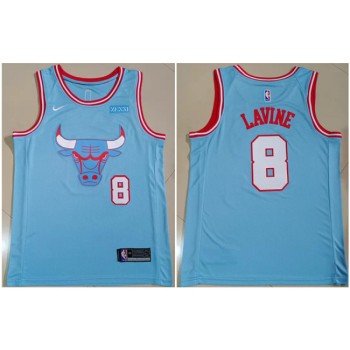 Men's Chicago Bulls #8 Zach LaVine Light Blue Stitched Basketball Jersey Men's Chicago Bulls #8 Zach LaVine Light Blue Stitched Basketball Jersey