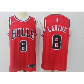 Men's Chicago Bulls #8 Zach LaVine Red Road Stitched NBA Jersey Men's Chicago Bulls #8 Zach LaVine Red Road Stitched NBA Jersey