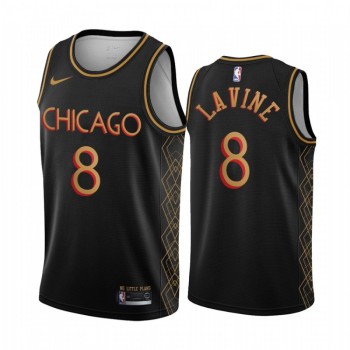 Men's Chicago Bulls #8 Zach Lavine 2020 Black City Edition Stitched NBA Jersey Men's Chicago Bulls #8 Zach Lavine 2020 Black City Edition Stitched NBA Jersey