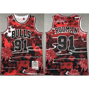 Men's Chicago Bulls #91 Dennis Rodman Black/Red Stitched Jersey Men's Chicago Bulls #91 Dennis Rodman Black/Red Stitched Jersey