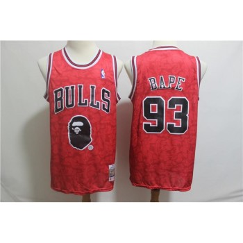 Men's Chicago Bulls #93 Bape 1996-97 A Bathing Ape Bulls Red Stitched NBA Jersey Men's Chicago Bulls #93 Bape 1996-97 A Bathing Ape Bulls Red Stitched NBA Jersey