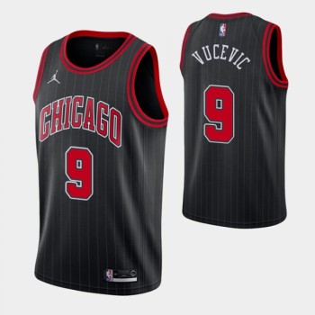 Men's Chicago Bulls #9 Nikola Vucevic Black Stitched Basketball Jersey Men's Chicago Bulls #9 Nikola Vucevic Black Stitched Basketball Jersey