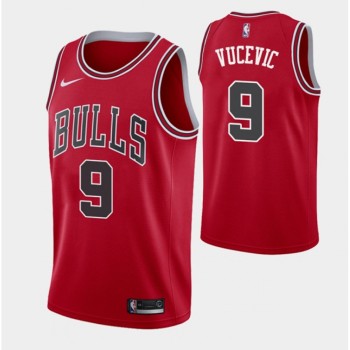 Men's Chicago Bulls #9 Nikola Vucevic Red Stitched Basketball Jersey Men's Chicago Bulls #9 Nikola Vucevic Red Stitched Basketball Jersey