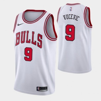 Men's Chicago Bulls #9 Nikola Vucevic White City Stitched Basketball Jersey Men's Chicago Bulls #9 Nikola Vucevic White City Stitched Basketball Jersey