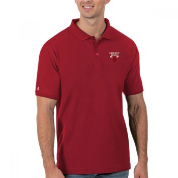 Men's Chicago Bulls Antigua Red Legacy Pique Polo Men's Chicago Bulls Antigua Red Legacy Pique Polo