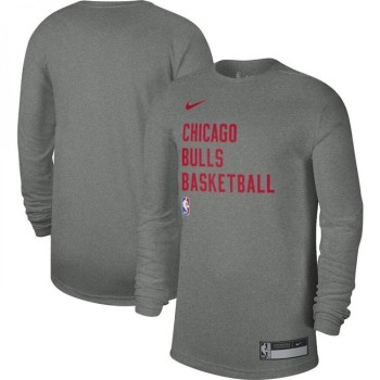 Men's Chicago Bulls Heather Gray 2023/24 Legend On-Court Practice Long Sleeve T-Shirt Men's Chicago Bulls Heather Gray 2023/24 Legend On-Court Practice Long Sleeve T-Shirt