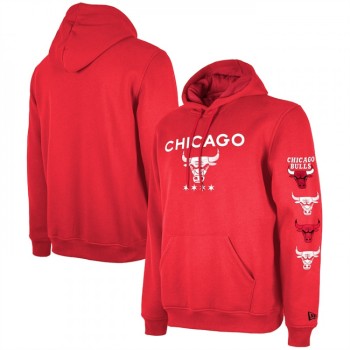 Men's Chicago Bulls Red 2023/24 City Edition Pullover Hoodie Men's Chicago Bulls Red 2023/24 City Edition Pullover Hoodie