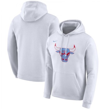 Men's Chicago Bulls White City Edition Club Pullover Hoodie Men's Chicago Bulls White City Edition Club Pullover Hoodie