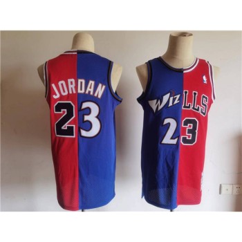 Men's Chicago Bulls/Wizards #23 Michael Jordan Red/Blue Throwback Stitched Jersey Men's Chicago Bulls/Wizards #23 Michael Jordan Red/Blue Throwback Stitched Jersey