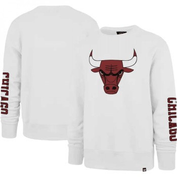 Men's Chicago Bulls '47 White 2022/23 City Edition Two-Peat Headline Pullover Sweatshirt Men's Chicago Bulls '47 White 2022/23 City Edition Two-Peat Headline Pullover Sweatshirt