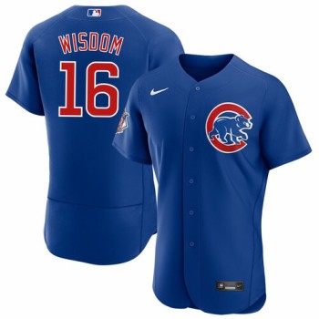 Men's Chicago Cubs #16 Patrick Wisdom Blue Flex Base Stitched Jersey Men's Chicago Cubs #16 Patrick Wisdom Blue Flex Base Stitched Jersey