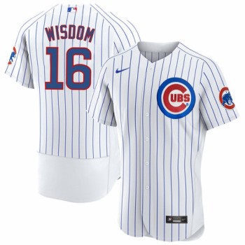 Men's Chicago Cubs #16 Patrick Wisdom White Flex Base Stitched Jersey Men's Chicago Cubs #16 Patrick Wisdom White Flex Base Stitched Jersey