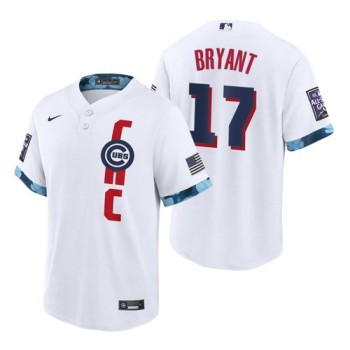 Men's Chicago Cubs #17 Kris Bryant 2021 White All-Star Cool Base Stitched Baseball Jersey Men's Chicago Cubs #17 Kris Bryant 2021 White All-Star Cool Base Stitched Baseball Jersey