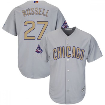 Youth Chicago Cubs #27 Addison Russell World Series Champions Grey Program Cool Base Stitched MLB Jersey Youth Chicago Cubs #27 Addison Russell World Series Champions Grey Program Cool Base Stitched MLB Jersey