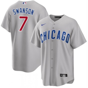 Youth Chicago Cubs #7 Dansby Swanson Grey Cool Base Stitched Baseball Jersey Youth Chicago Cubs #7 Dansby Swanson Grey Cool Base Stitched Baseball Jersey