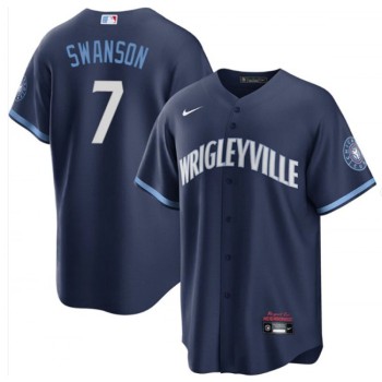 Youth Chicago Cubs #7 Dansby Swanson Navy City Connect Cool Base Stitched Baseball Jersey Youth Chicago Cubs #7 Dansby Swanson Navy City Connect Cool Base Stitched Baseball Jersey