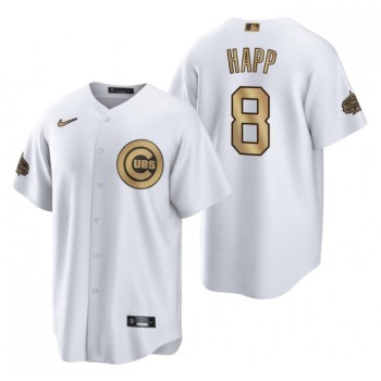 Youth Chicago Cubs #8 ian Happ 2022 All-Star White Cool Base Stitched Baseball Jersey Youth Chicago Cubs #8 ian Happ 2022 All-Star White Cool Base Stitched Baseball Jersey
