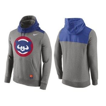 Men's Chicago Cubs Gray Cooperstown Collection Hybrid Pullover Hoodie_1