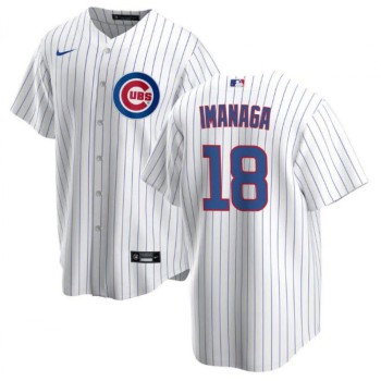 Men's Chicago Cubs #18 Shota Imanaga White Cool Base Stitched Baseball Jersey Men's Chicago Cubs #18 Shota Imanaga White Cool Base Stitched Baseball Jersey