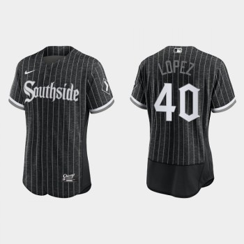 Men's Chicago White Sox #40 Reynaldo Lopez 2021 City Connect Flex Base Stitched Jersey Men's Chicago White Sox #40 Reynaldo Lopez 2021 City Connect Flex Base Stitched Jersey