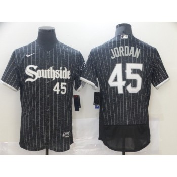 Men's Chicago White Sox #45 Michael Jordan 2021 Black City Connect Flex Base Stitched Jersey Men's Chicago White Sox #45 Michael Jordan 2021 Black City Connect Flex Base Stitched Jersey