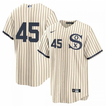 Men's Chicago White Sox #45 Michael Jordan 2021 Cream/Navy Field of Dreams Cool Base Stitched Jersey Men's Chicago White Sox #45 Michael Jordan 2021 Cream/Navy Field of Dreams Cool Base Stitched Jersey