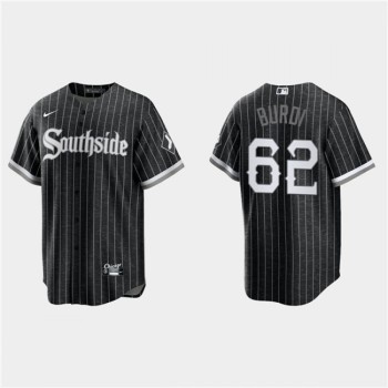 Men's Chicago White Sox #62 Zack Burdi Black 2021 City Connect Cool Base Stitched Jersey
