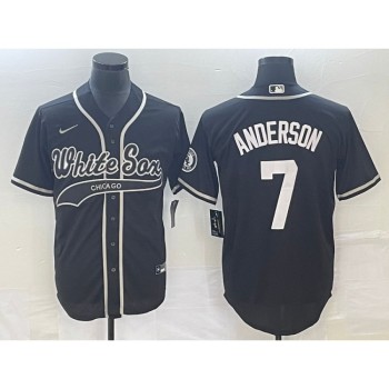 Men's Chicago White Sox #7 Tim Anderson Black Cool Base Stitched Jersey Men's Chicago White Sox #7 Tim Anderson Black Cool Base Stitched Jersey