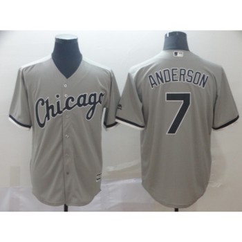 Men's Chicago White Sox #7 Tim Anderson Grey Cool Base Stitched MLB Jersey Men's Chicago White Sox #7 Tim Anderson Grey Cool Base Stitched MLB Jersey