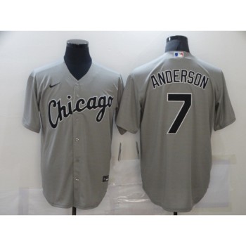 Men's Chicago White Sox #7 Tim Anderson Grey Cool Base Stitched MLB Jersey Men's Chicago White Sox #7 Tim Anderson Grey Cool Base Stitched MLB Jersey