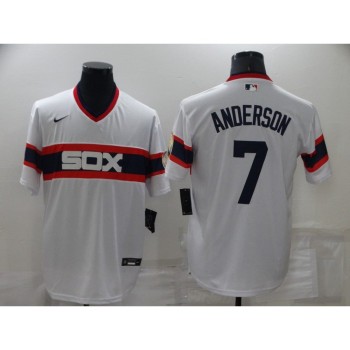 Men's Chicago White Sox #7 Tim Anderson Throwback Cool Base Stitched Jersey Men's Chicago White Sox #7 Tim Anderson Throwback Cool Base Stitched Jersey